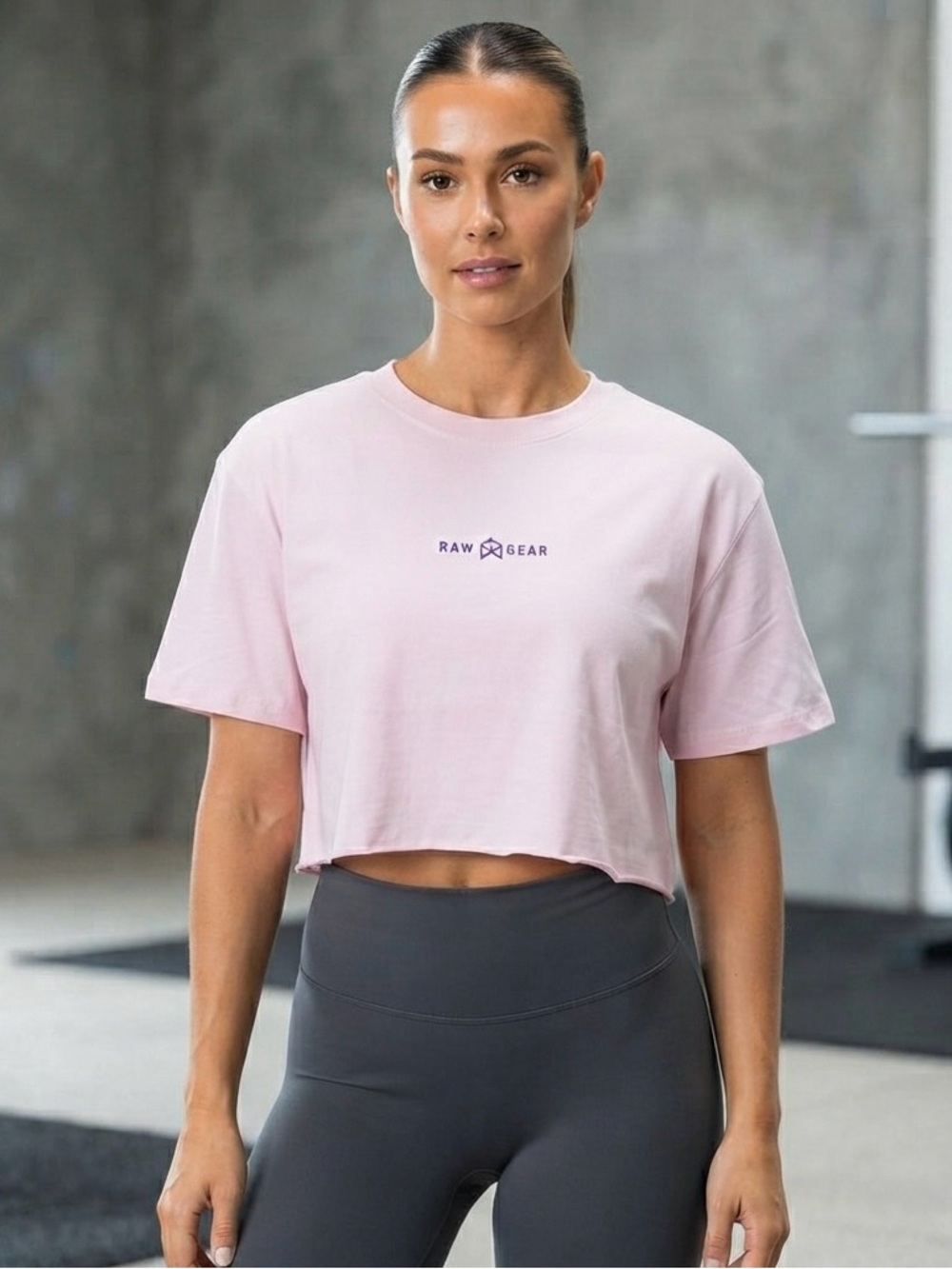 RawGear Crop top in soft pink-Size Medium NWT